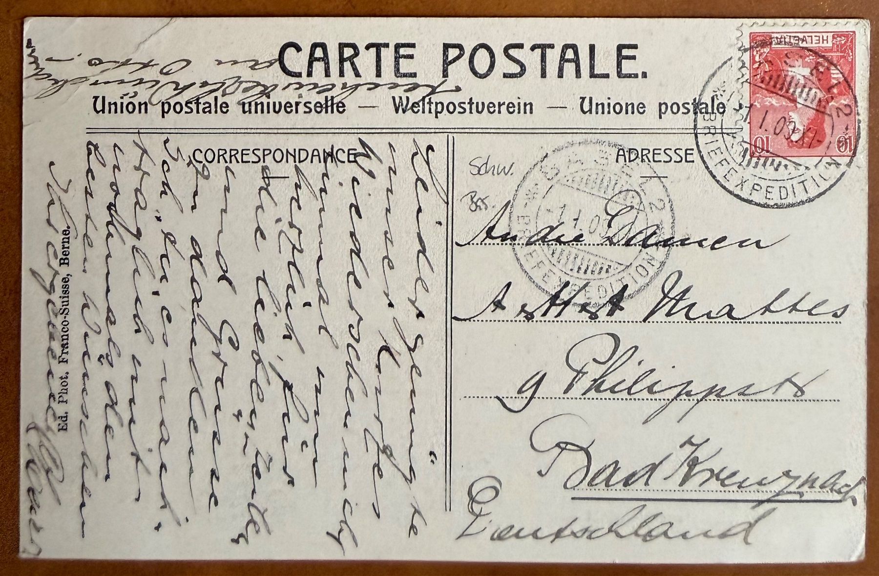 Ansichtskarten: Basel - Generalansicht 1909 – Gebraucht aus Lutry von Ediego 1