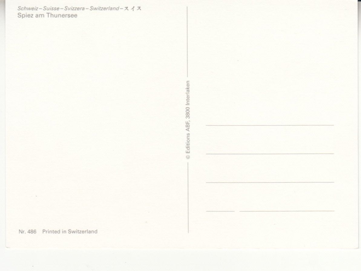 Cartoline postali: Spiez ca. 1980 – Usato da Bürglen TG venduto da StampGraf 1