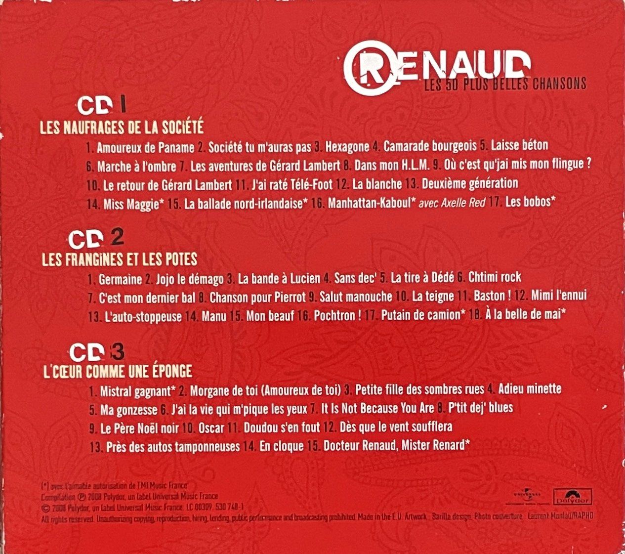 CDs: Renaud 3 CD's Digipack - Les 50 plus belles chansons – Gebraucht aus Savagnier von Ne2065 1