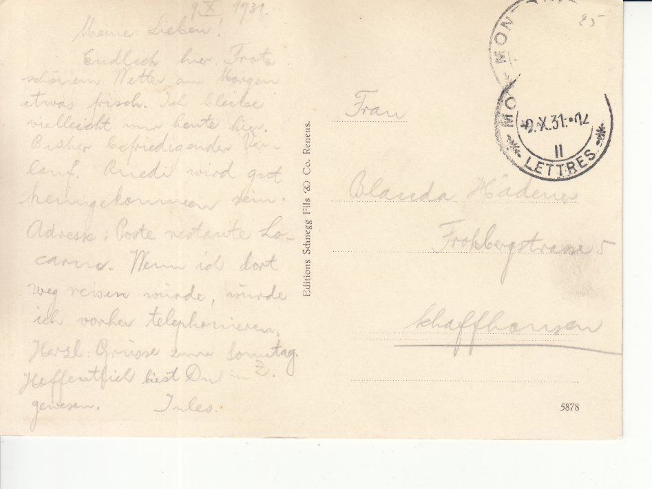 Cartoline postali: Glion 1931 – Usato da Bürglen TG venduto da StampGraf 1