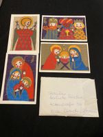 4er Set Vintage Weihnachtskarten Dänemark 70er