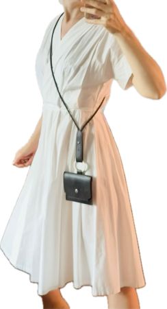 Elegantes Sommerkleid in Weiss wie COS mit Gürtel