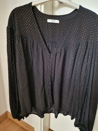 Blouse noire avec fils dorés Zapa