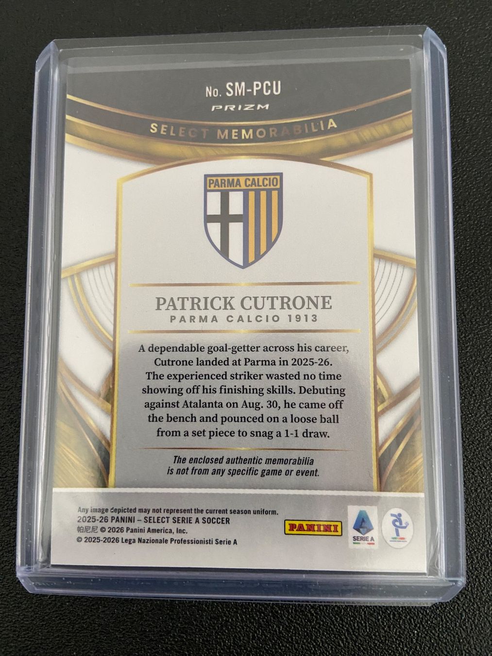 Panini Carte collezionabili: Patrick Cutrone Jersey Relic Panini Select Serie A 25/26 – Usato da Dagmersellen venduto da dav_b656 1