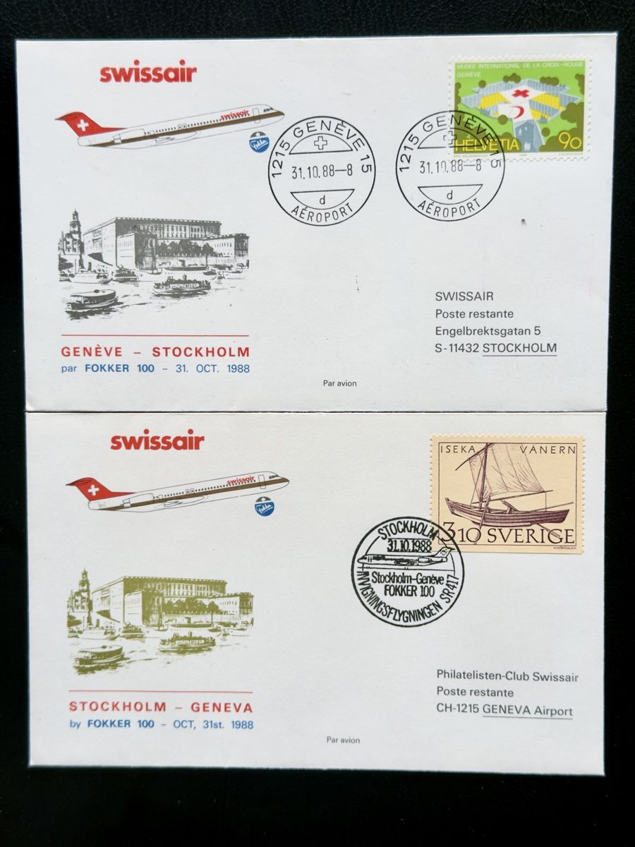 Alle Briefmarken: Flugpost Swissair etc. 20-Briefe (2) – Gebraucht aus Glattbrugg von Artos67 2