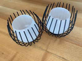 2 Windlichter, Kerzenhalter, schwarz, modern, neuwertig