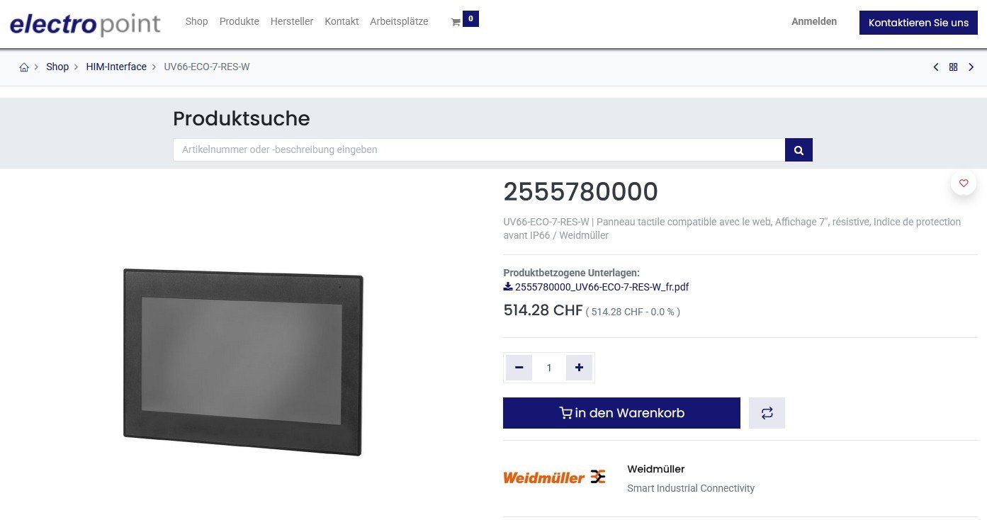 Componenti elettronici: Weidmüller SPS-Touchpanel UV66-ECO-7-RES-W – Nuovo e nell'imballaggio originale da Siblingen venduto da Jayuah 7