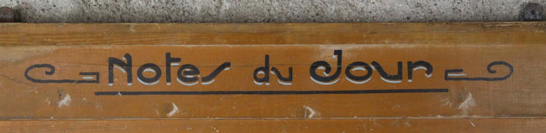 Insegne: Holzschild Hinweisschild "notes du jour" – Usato da Birrwil venduto da brandschatz_birrwil 4