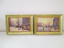 Zwei antike Bilder -PARIS SCENES 1854-1941