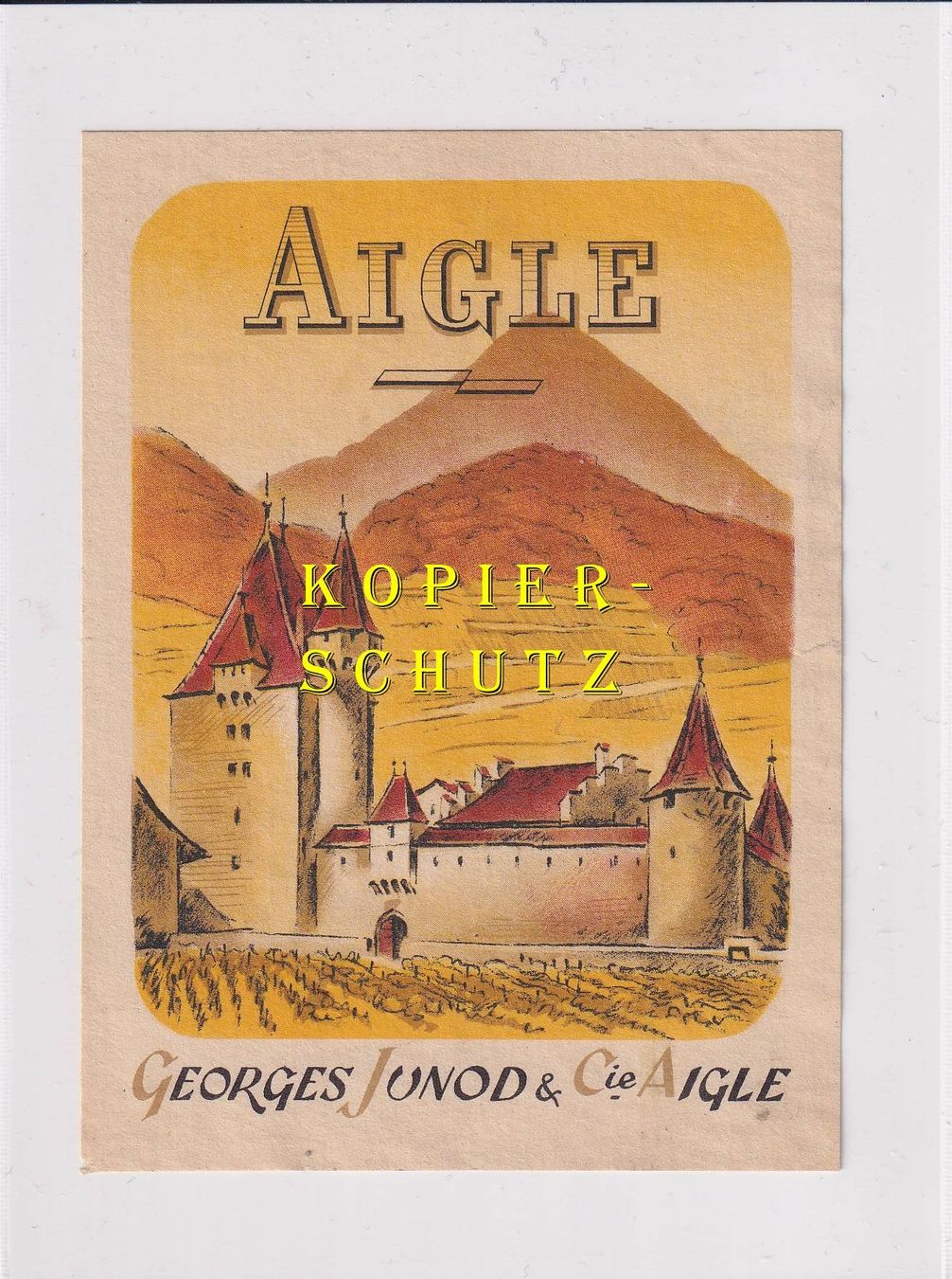 Papiere: Etikette - Aigle (Junod) /bd – Gebraucht aus Hombrechtikon von Rudolf07