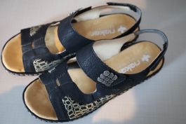 Rieker-Sandale, schwarz/beige, Gr. 39 (Neu)
