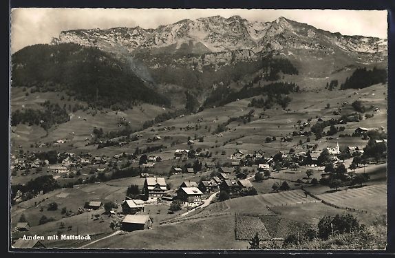 Cartoline postali: AK Amden, Teilansicht mit Mattstock – Usato da Berlin venduto da bartko-reher