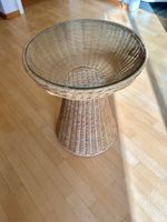 La Redoute Rattan and Tempered Glass SideTable
