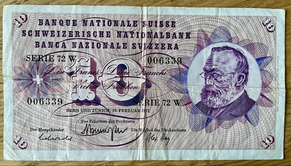 Banconote: Schweizer Banknoten fünfte Serie – Usato da Winterthur venduto da Susiundreini 8