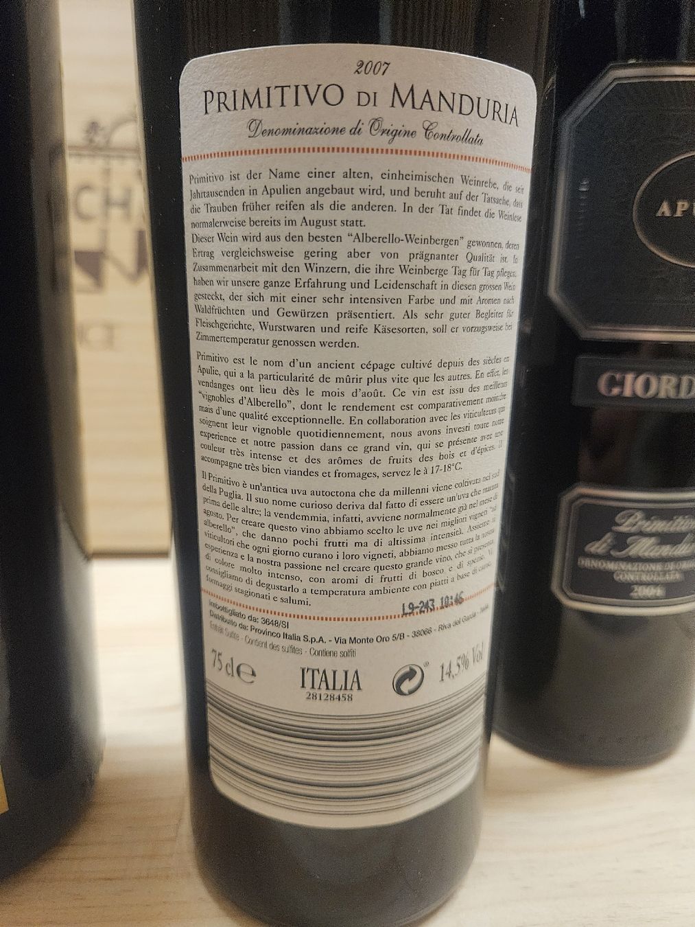 Vino: 3 gereifte Süditaliener  – Nuovo e nell'imballaggio originale da Zofingen venduto da WouterSamwel 2