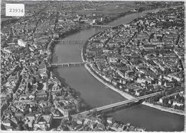 Flugaufnahme Basel - 4 Rheinbrücken