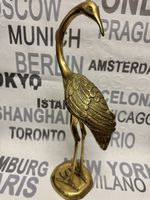 Vintage Massive Messing Reiher Figur 42cm Dekorativ