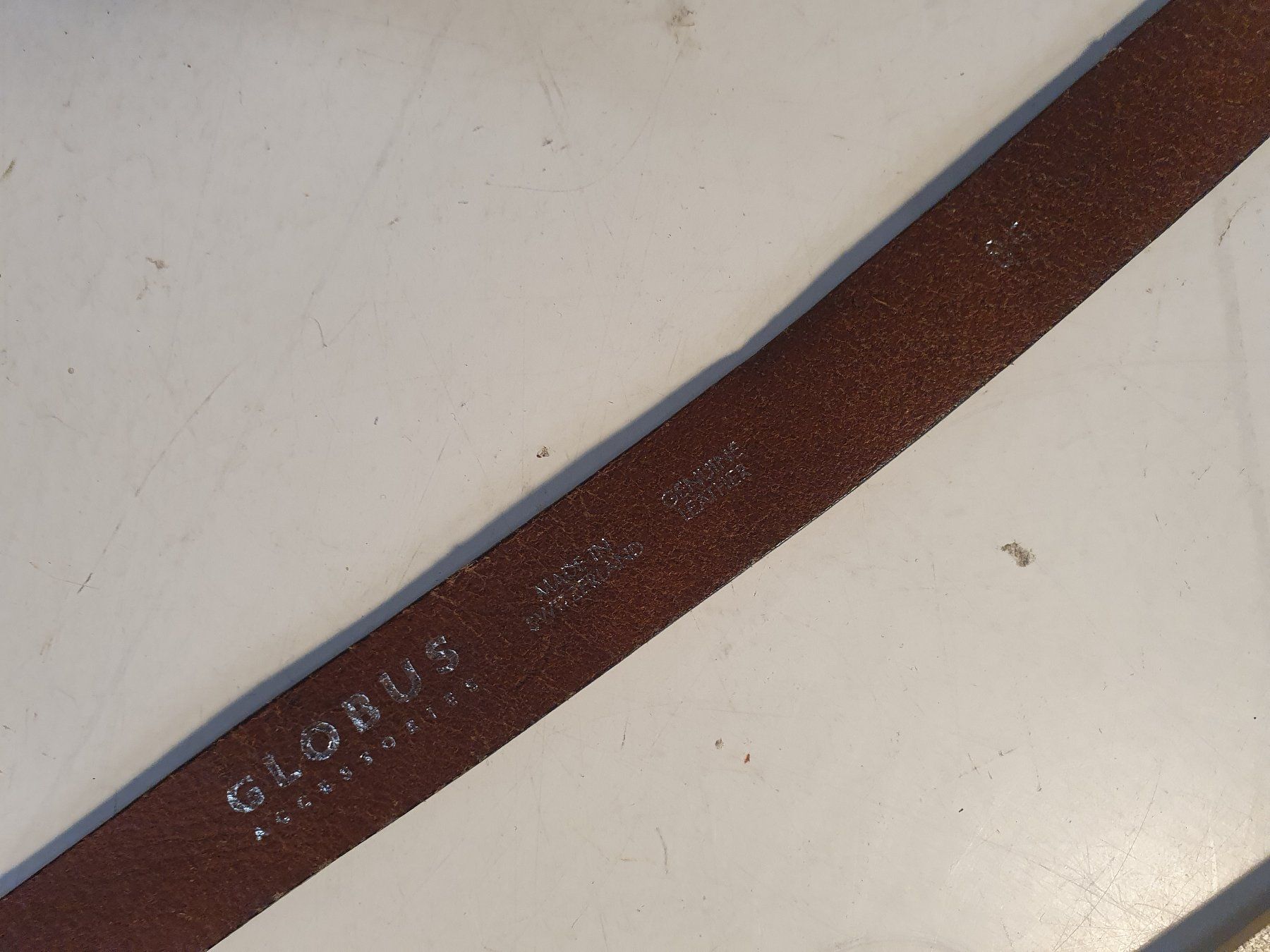 Globus Gürtel: Ledergürtel braun mit Eisenschnalle Globus 85 cm – Gebraucht aus Zürich von loosebone 5