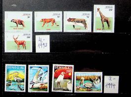 SÉNÉGAL 2 SÉRIES TIMBRES NEUFS** 1993. COTE  11 EUROS /U420