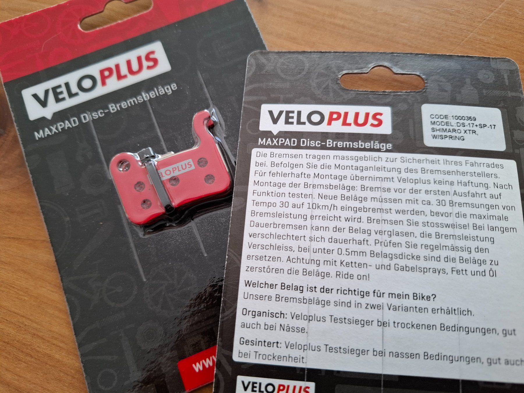 Veloplus Pezzi di ricambio: MAXPAD Disc-Bremsbeläge, 2 Paar – Nuovo e nell'imballaggio originale da Boppelsen venduto da maierisli07 2