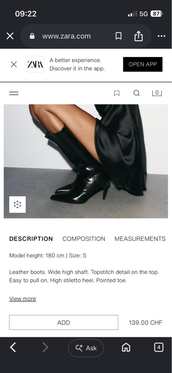 Zara Scarpe da donna: Zara Stiefeletten aus Leder Gr.40 – Usato da Basel venduto da arminafera 4