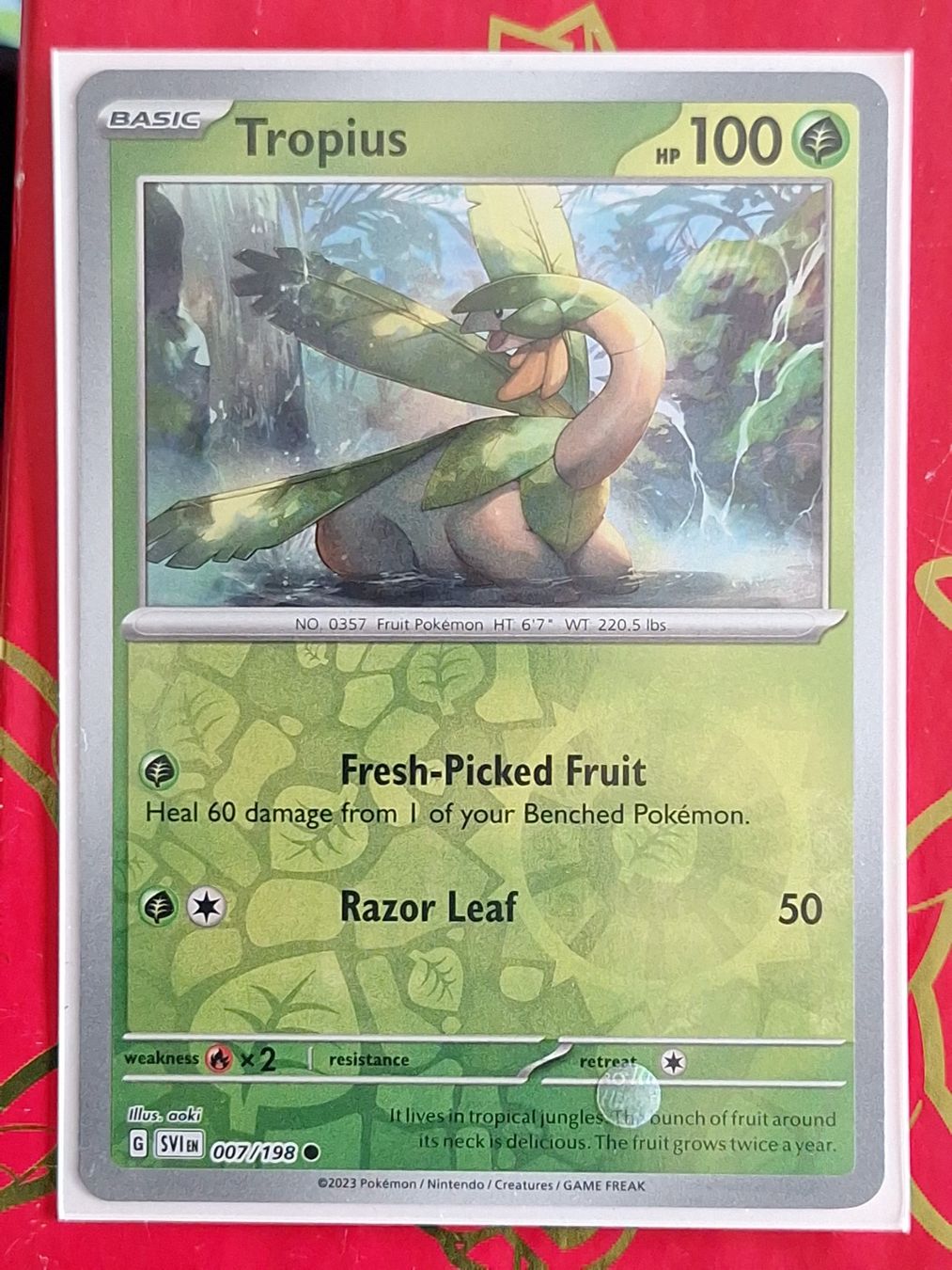Pokémon Carte collezionabili: Tropius - Pokemon Reverse Holo Scarlet Violet – Usato da Altstätten SG venduto da GGsGameshop