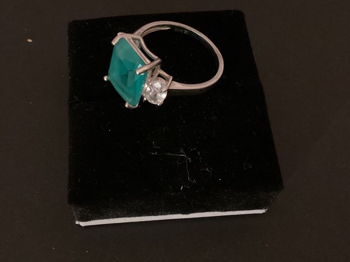 Anelli: Silber Ring 925 mit Smaragd grünen Stein – Usato da Stein AR venduto da EvaL056 4