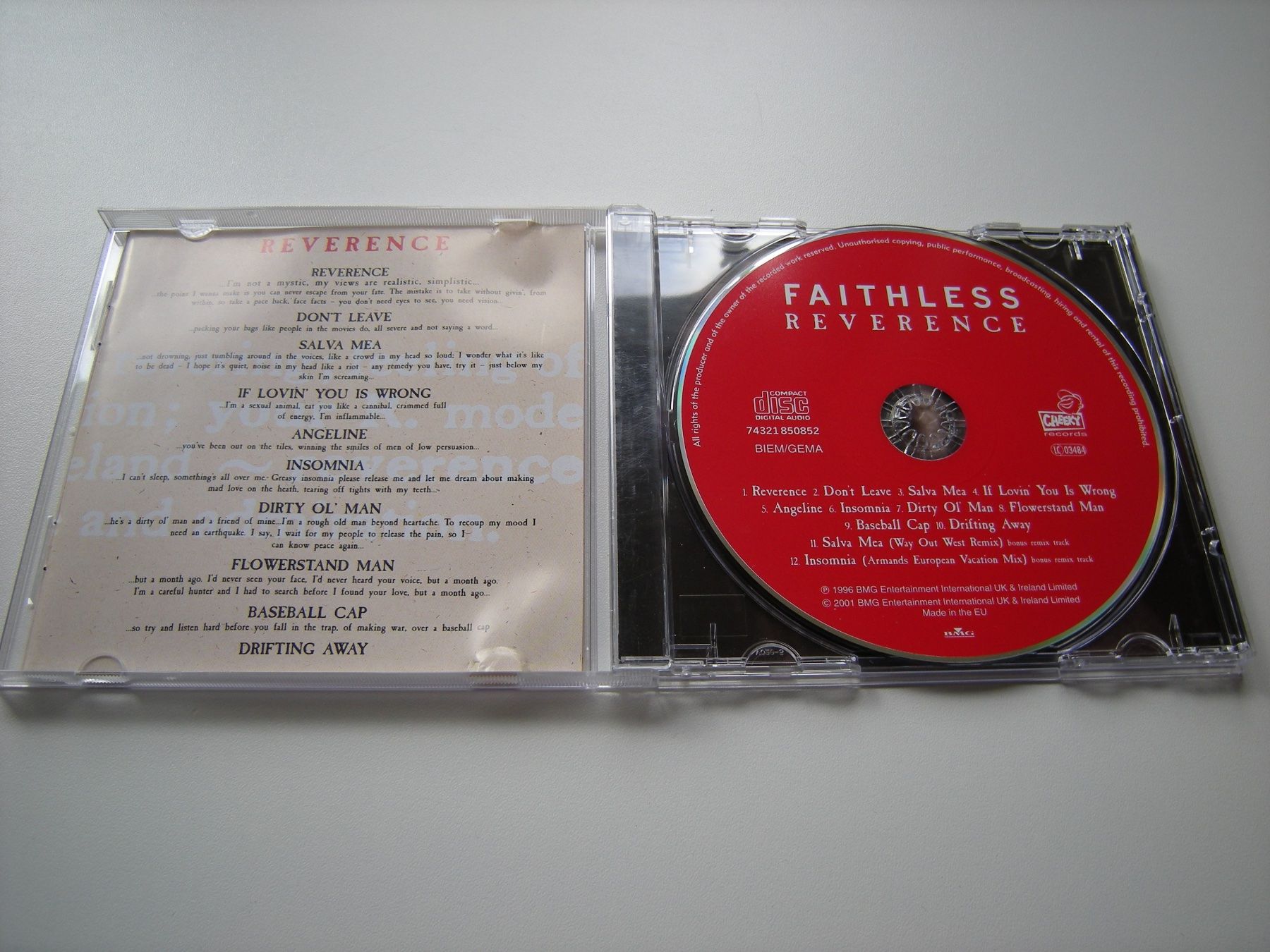 CD: FAITHLESS - Reverence – Usato da Basel venduto da Ceebee62 2