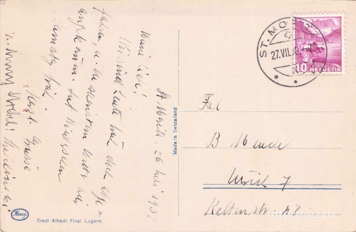 Cartoline postali: Celerina GR // 1909 St. Gian Statzerwald Oberengadin – Usato da Basel venduto da intermezzo12 1
