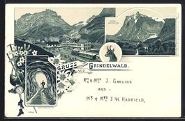 Litho Grindelwald, Bahnhof aus der Vogel