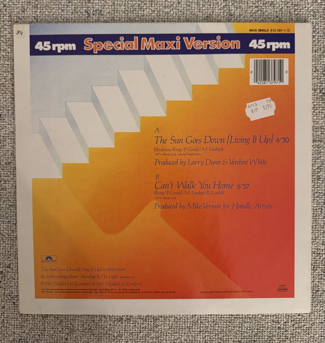 Dischi in vinile: Level 42 - The Sun Goes Down - 12" Maxi - 80s – Usato da Rorbas venduto da BlackstarRecords 1