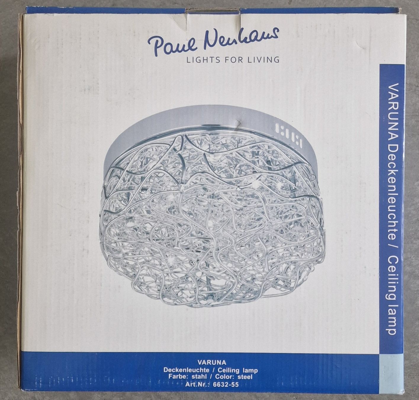 Kronleuchter & Deckenlampen: Paul Neuhaus Varuna Deckenleuchte, neu & modern – Neu und originalverpackt aus Gommiswald von Leuchtenwelt.ch