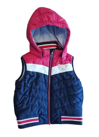 Gefütterte Steiff Gilet Weste mit abnehmbarer Kapuze Gr. 80