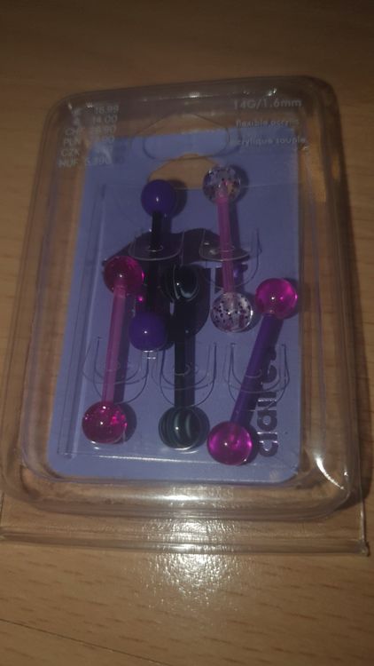 10 Piercings Langue Plastique Transparents 14G - Barre Droite 14mm, Acrylique Souple - Pour Voyage, IRM, Fêtes - 4
