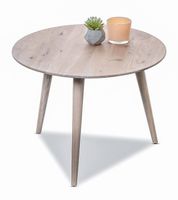 runder Salontisch NORWEGEN OSLO Wildeiche massiv Bianco 60cm