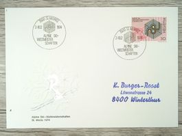 TR10 Enveloppe + Timbre Suisse 1974