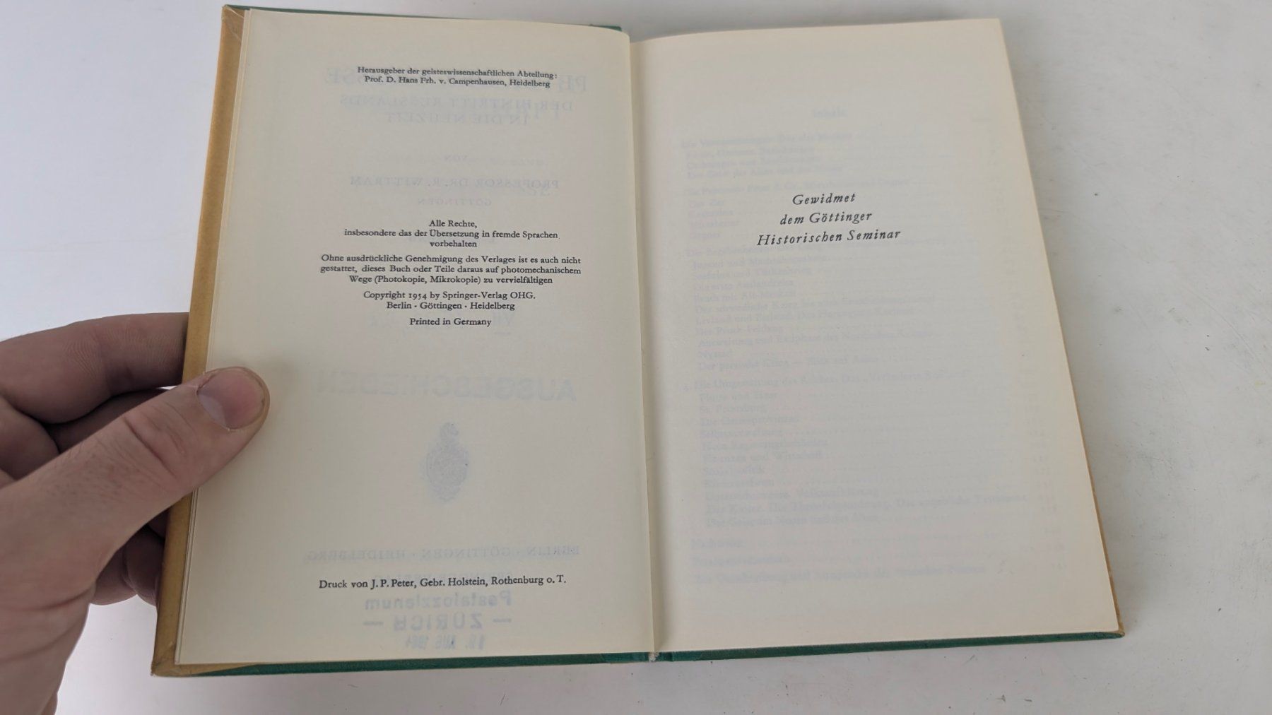 Bücher: Peter der Grosse – R. Wittram, Springer 1954 – Gebraucht aus Zürich von 1.Simon 4