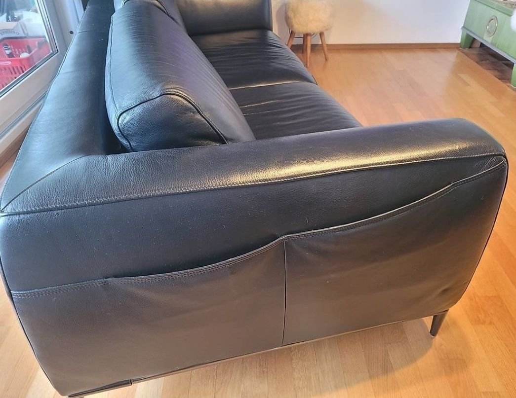 Divani: Ledersofa  Schwarz  – Usato da Luzern venduto da good-time 2