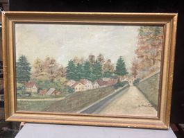 CHÊNE-BOURG HUILE SUR PANNEAU SIGNÉE MARTINETTI