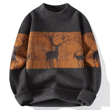 Renntier Hirsch Kuschel Pullover Winterpullover Gr. S