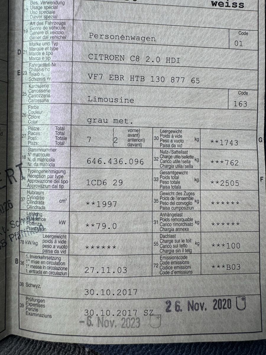 Citroën Automobili: CITROEN C8 2.0 HDI – Usato da Fällanden venduto da fring01 6