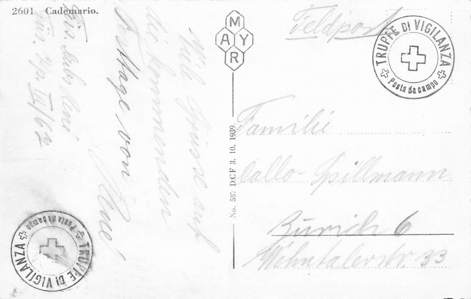Ansichtskarten: Cademario Feldpost – Gebraucht aus Biasca von Blenio71 1