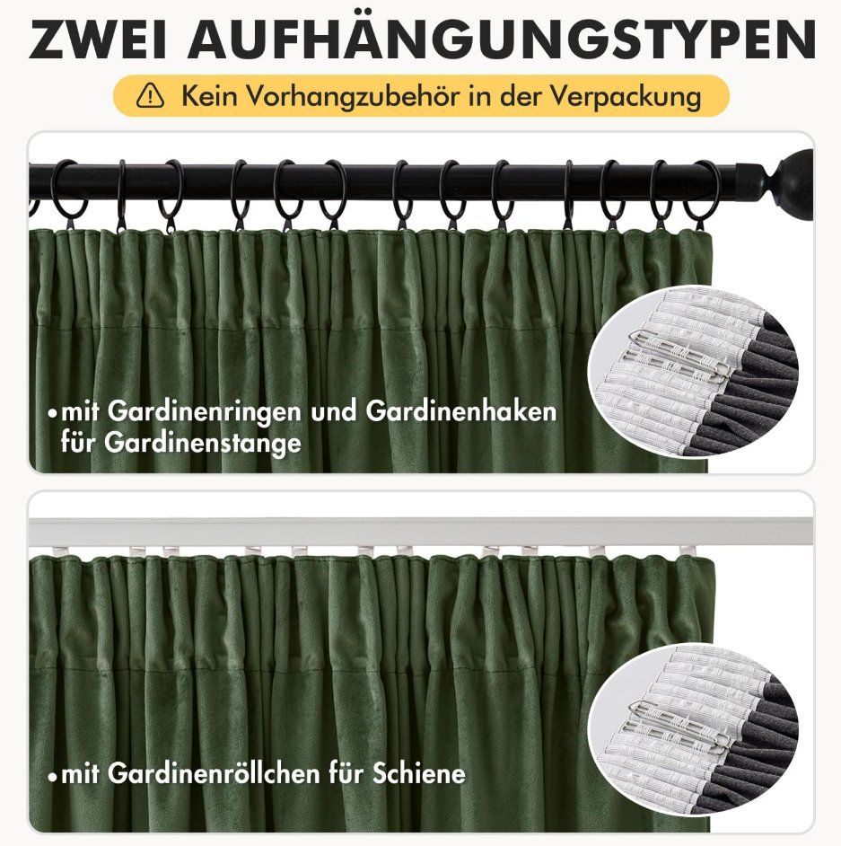 Tende: Samtvorhänge Luxus 2er Set BxH 140x280cm – Nuovo e nell'imballaggio originale da Adlikon b.Regensdorf venduto da MK-VORHANGSERVICE 3