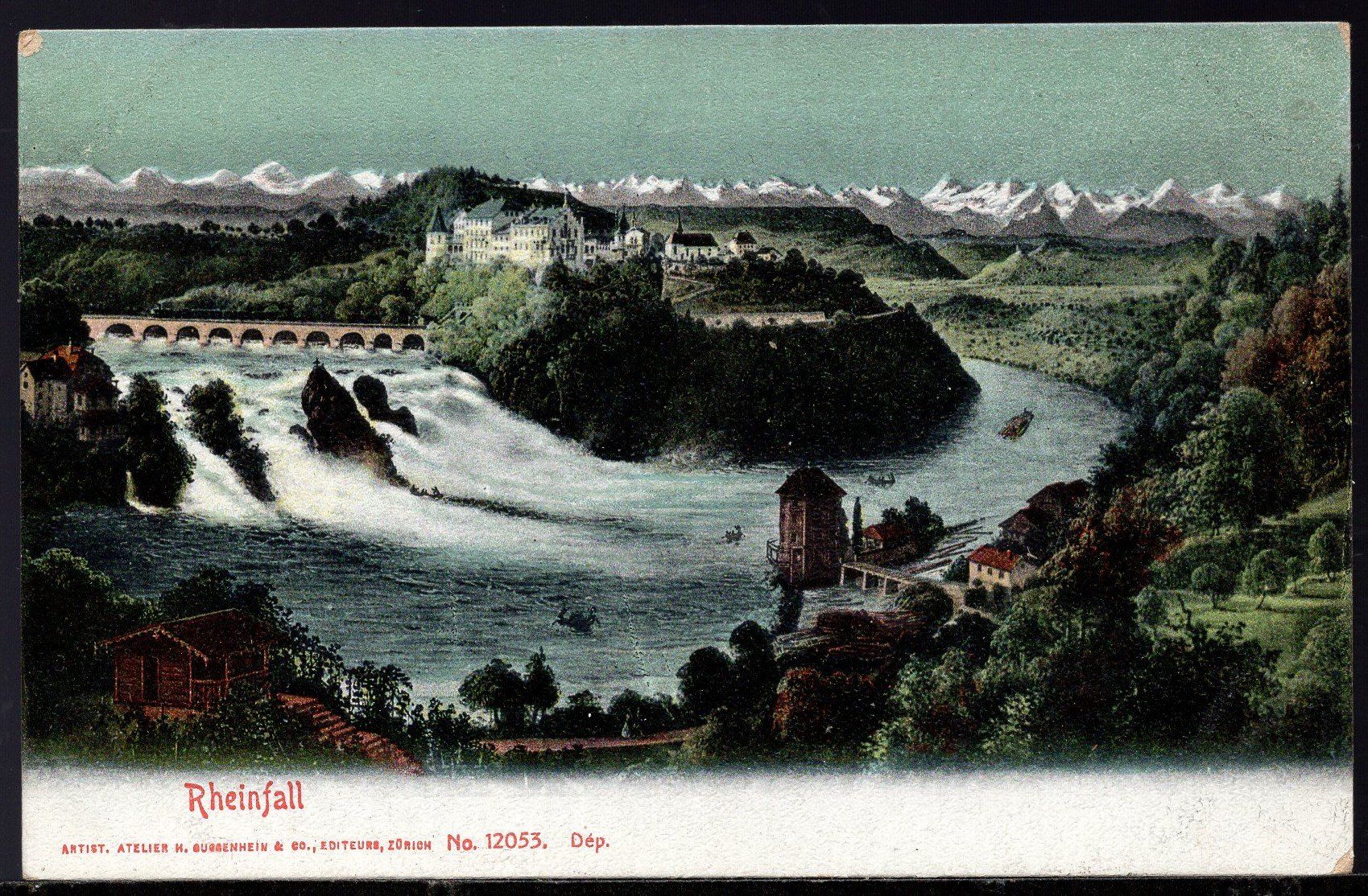 Cartoline postali: RHEINFALL  ( Litho ) – Usato da Aarau venduto da kufi44