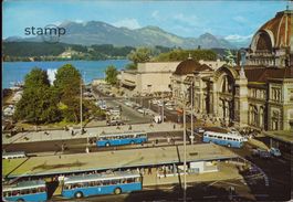 AK Luzern _ Bahnhofplatz und Rigi