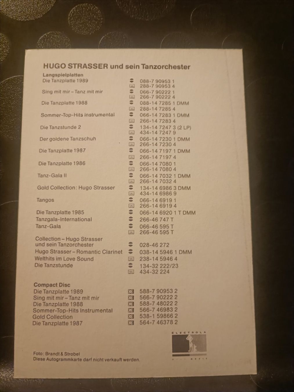 Autografi: Hugo Strasser - †2016 - handsigniert – Usato da Menziken venduto da Artographs 1