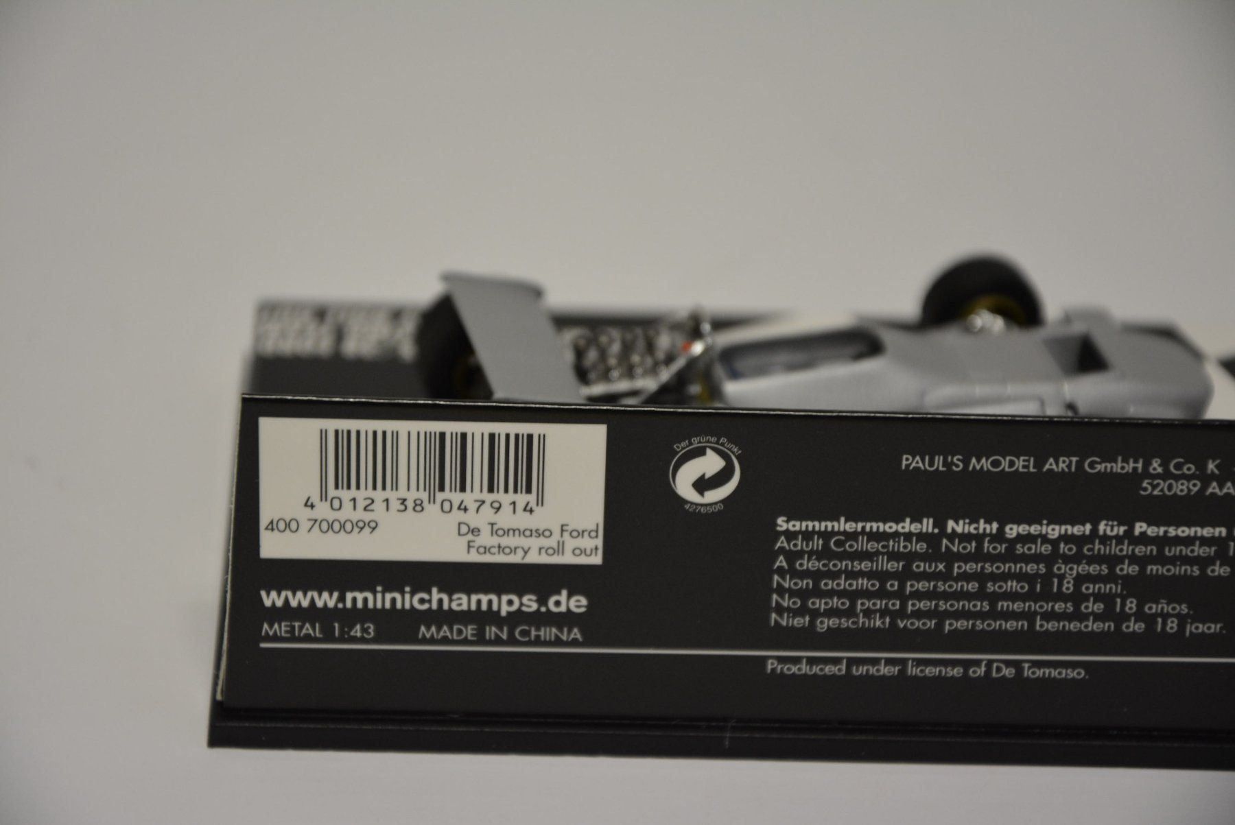 De Tomaso Modellini d'auto: De Tomaso 505/38 , Ford Williams , 1:43 – Nuovo e nell'imballaggio originale da Goldach venduto da Feivel9 7