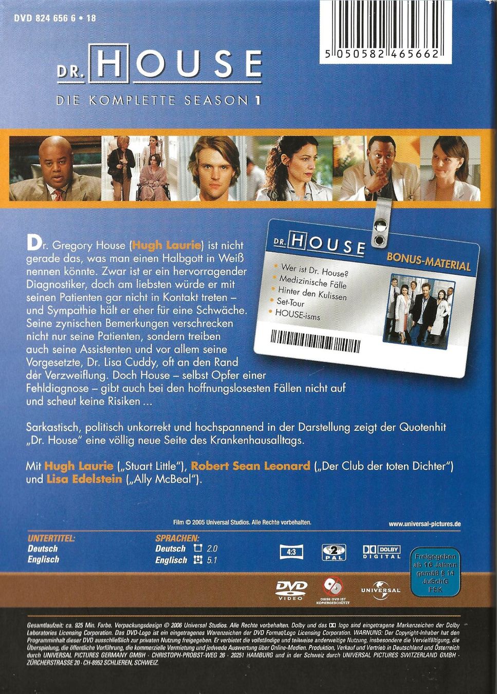 Tutti i DVDs: DR. HOUSE - Season 1 DVD-Box – Usato da Anglikon venduto da Duriel_77 1