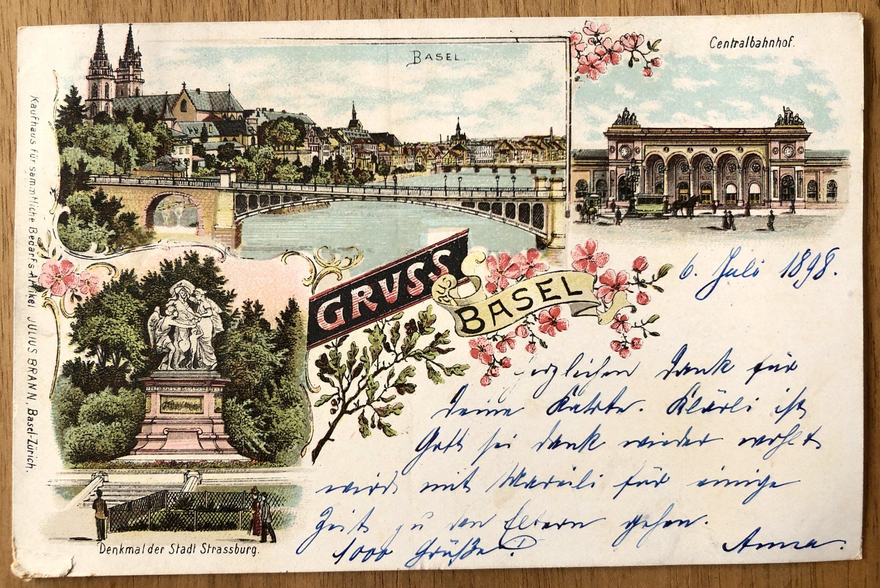 Cartoline postali: Postkarte "Gruss aus Basel" – Usato da Starrkirch-Wil venduto da heidiml