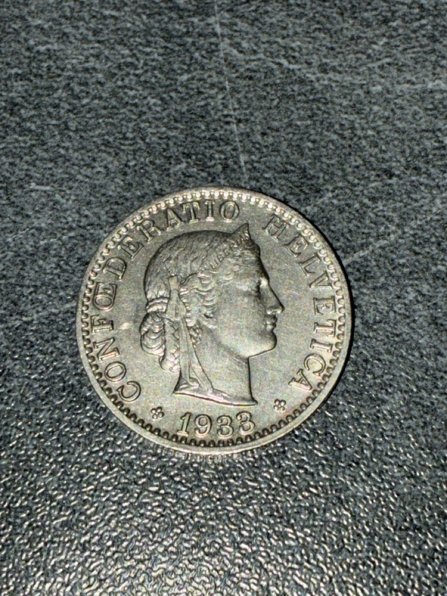 Tutti le monete: Nr. 58: 20 Rappen, schweizer Franken, 1933 – Usato da Burgdorf venduto da Yakari5165